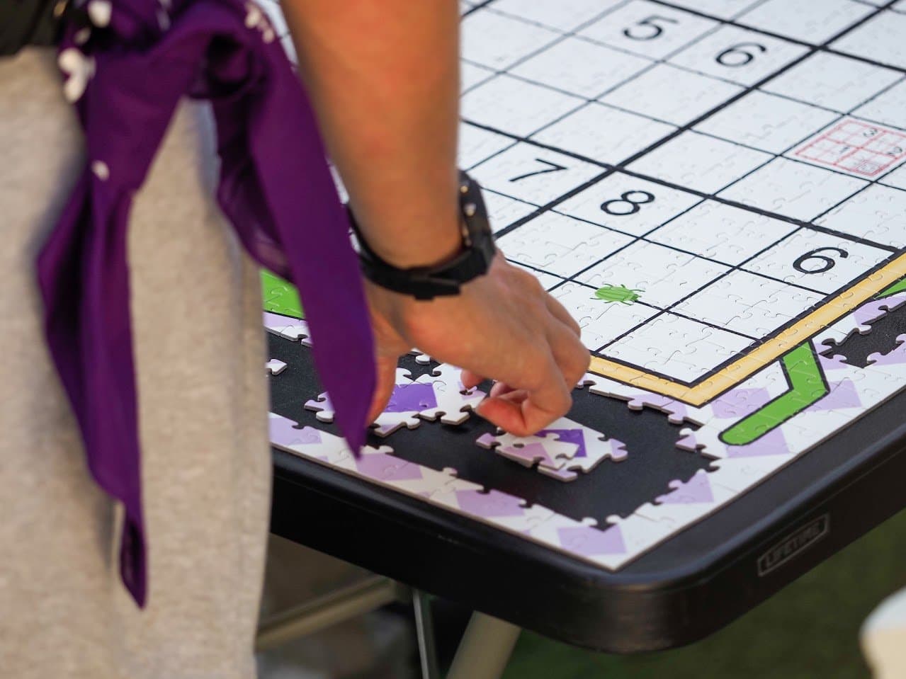A jigsaw sudoku puzzle